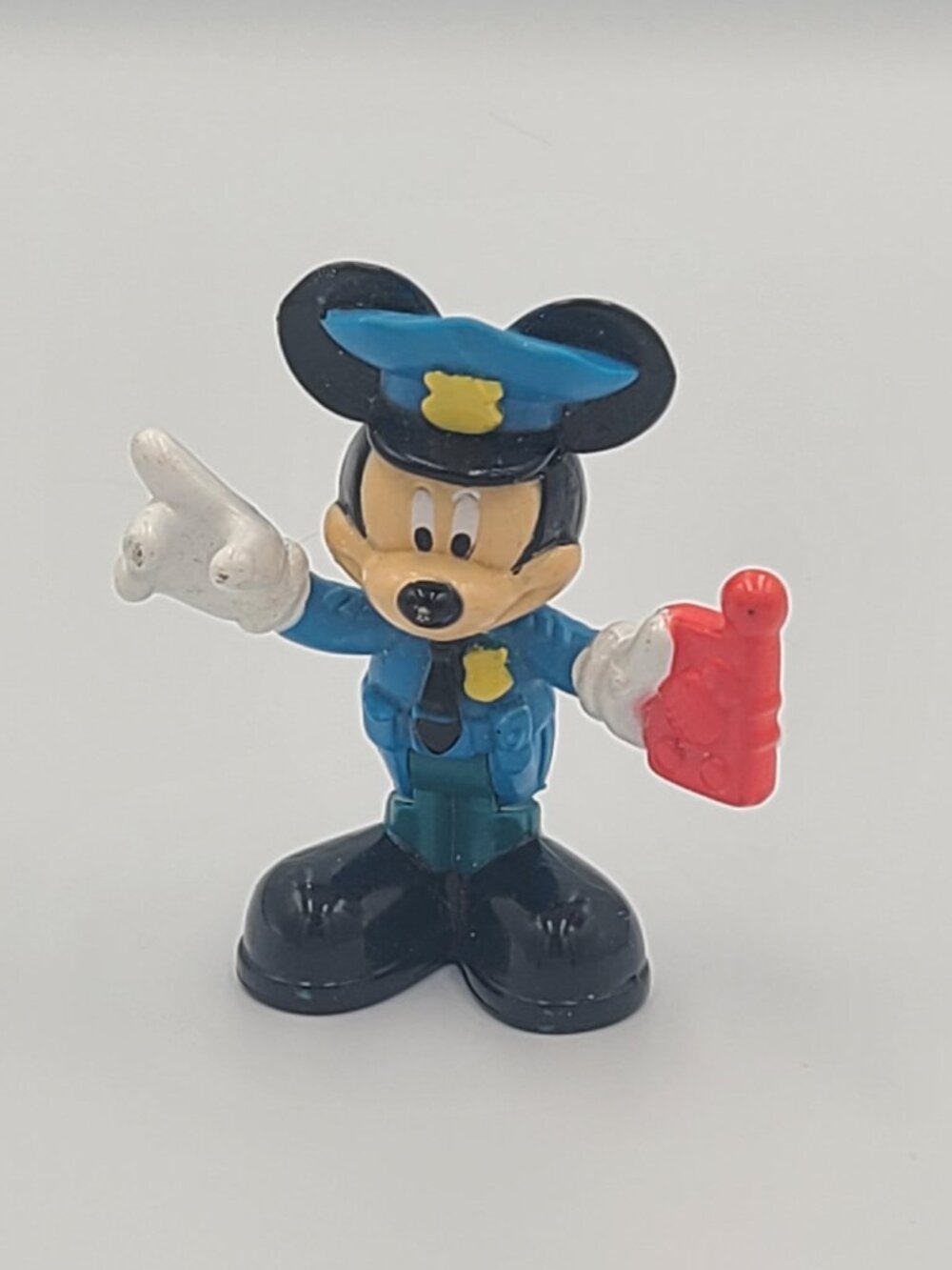 Disney 2011 Mickey Mouse Police Officer 2.5" Action Figure Toy Cop Retro Blue